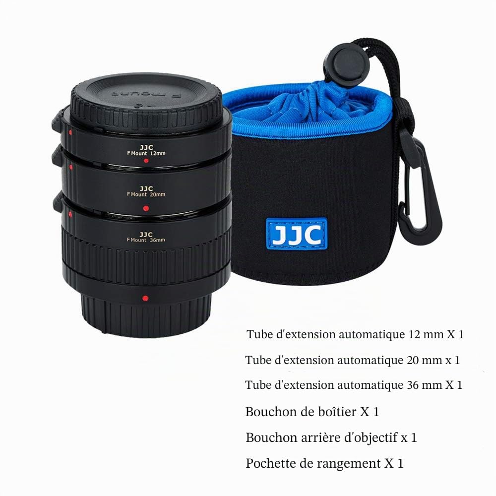 JJC Autofocus Lot de Tubes d'extension Macro pour Nikon F Mount appareils Photo Reflex numériques