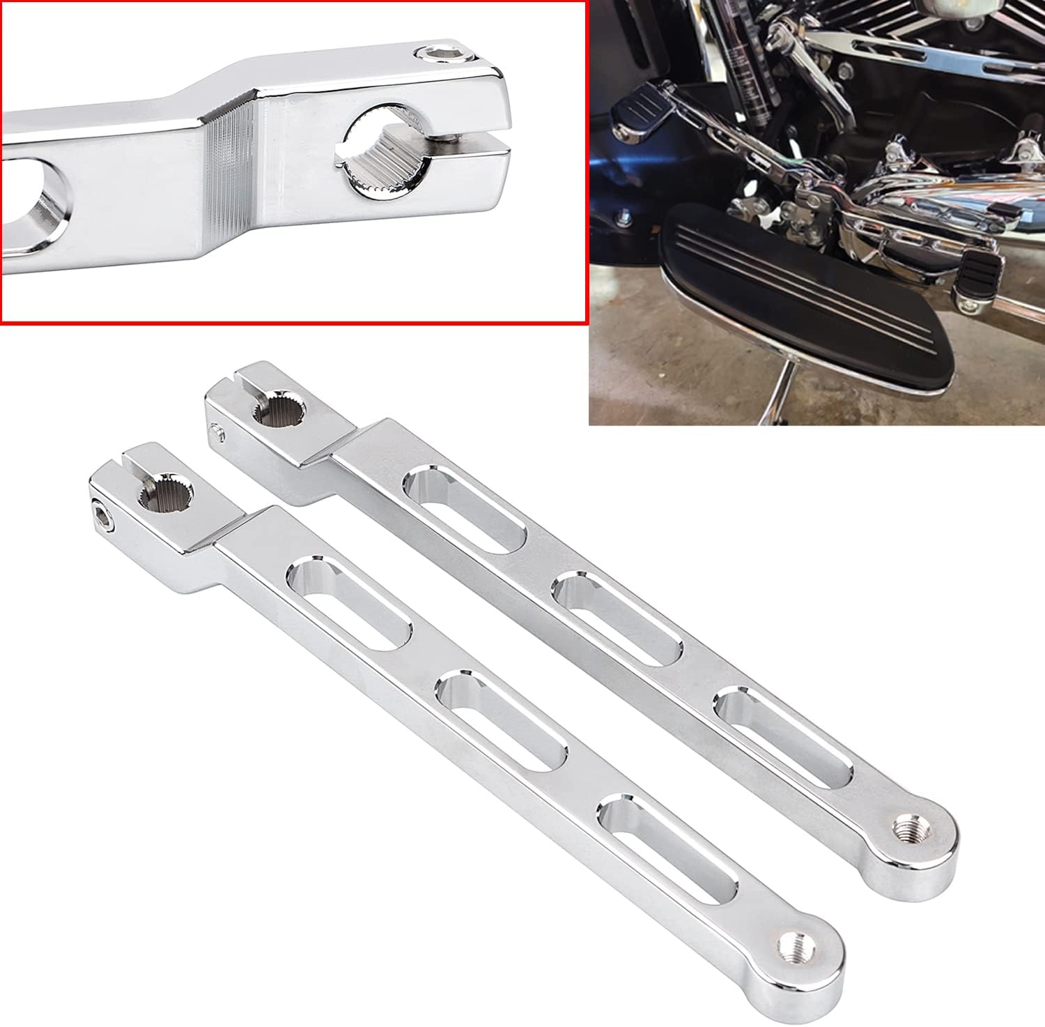 SHMT Extended Shifter Lever Heel Toe 9.84" Shift Levers for Harley Street Electra Road Glide FLHR FLHT FLTR Softail FL
