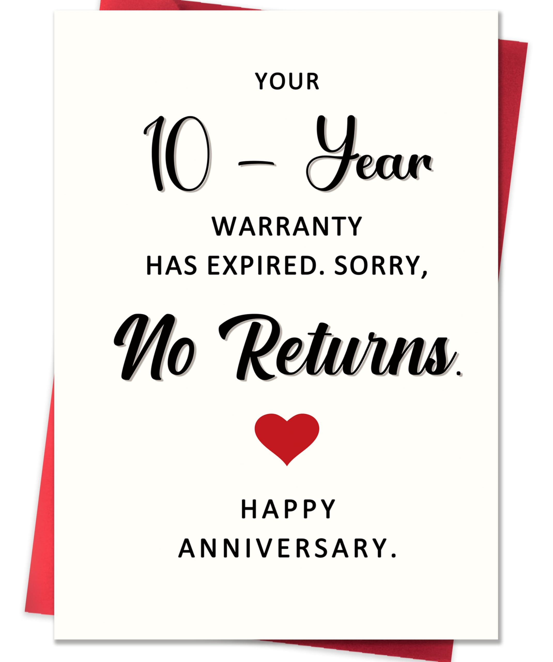 Smithtuy Funny 10 Year Anniversary Card