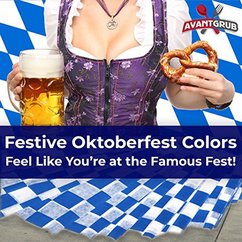 Image of Avant Grub Deli Paper 300 Sheets. Turn Your Backyard Cookout Party into Oktoberfest with Blue & White Checkered Food Wrapping Papers. Grease-Resistant 12x12 Sandwich Wrap Prevents Food Stains!