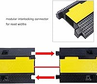 Vista 6 de Cubierta de cable de goma para rampa, protector de cable, rampas protectoras de manguera de alambre, 1 canal, capacidad de carga, 22000 libras