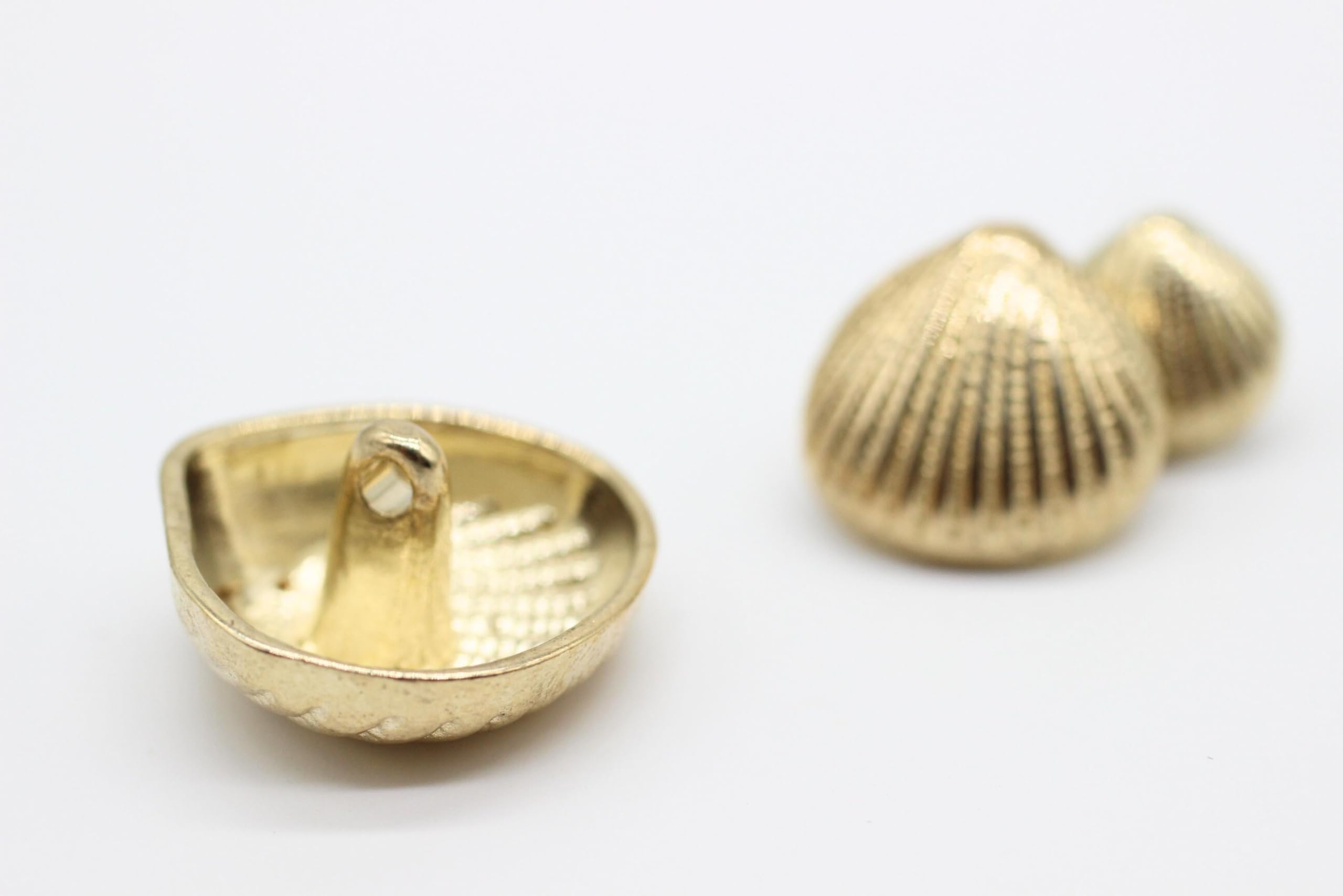 Amazon.com: Sea Shell Gold Metal Shank Buttons - 12 Pcs - 3