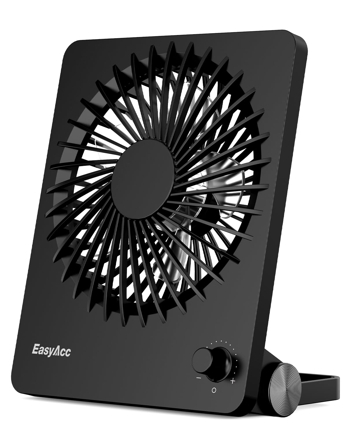 EasyAcc 8000mAh Portable Desk Fan, Up to 59H Working Time, Ultra-thin Quiet Rechargeable Battery Operated Desk Fan with Step-less Speed Control for Travel Office Home Bedroom Sporting Events