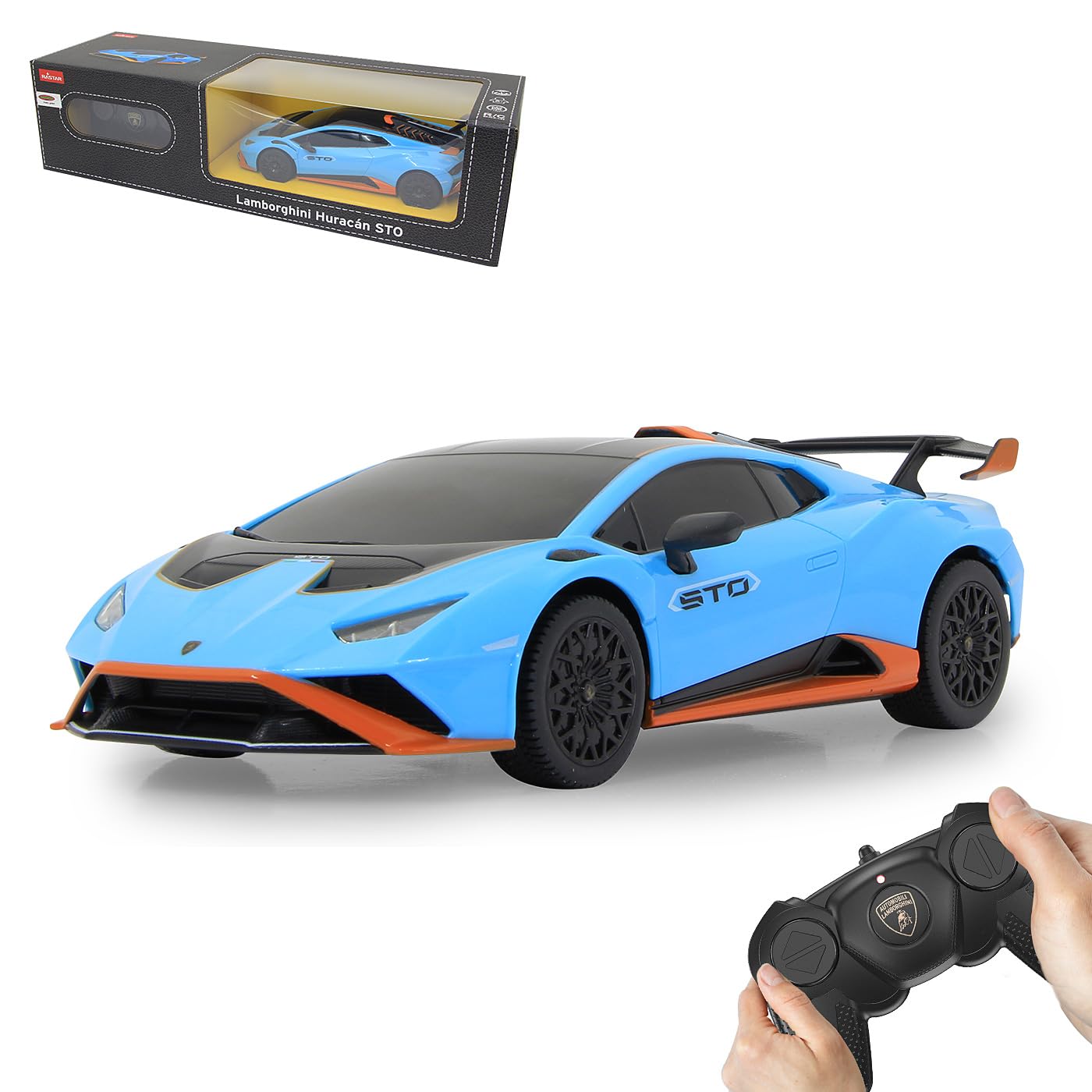 Lamborghini Huracán STO 1:​24 2,​4 GHz – sous Licence Officielle, jusqu'à 1 Heure de Temps de Conduite à env. 9 km/​h – Détails Parfaitement reproduits – Finitions de qualité