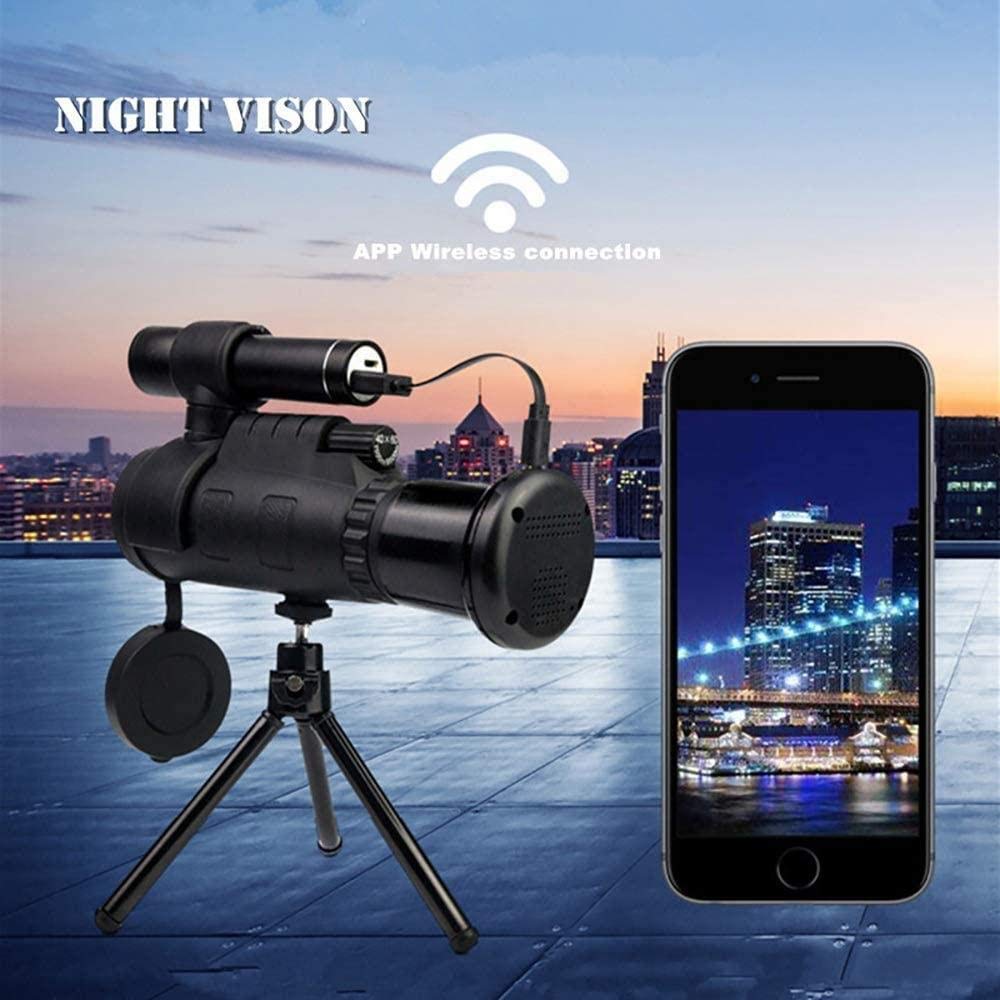 KANBUN Télescope Infrarouge Vision Nocturne Numérique Puissant Monoculaire 40X60 Zoom Monoculaire pour avec Trépied Quality Goods