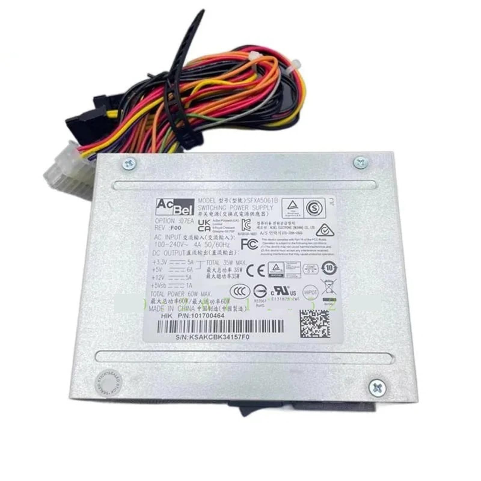 SFXA5061B 60W PSU Grabador de vídeo con Disco Duro 4 * Monitor SATA Fuente de alimentación ATX PSU