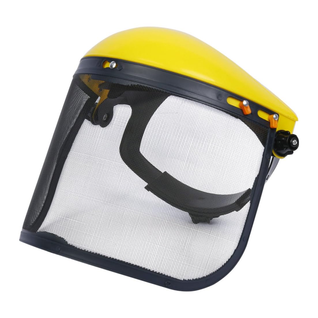 Visera de seguridad de malla amarilla para casco cortacésped forestal