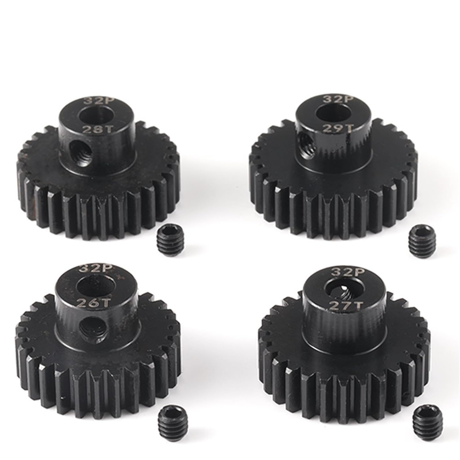MIXVZARF RC Upgrade Accessories for Traxxas for Slash for E-Revo for Summit 1/10 32P 5mm 13T-21T Pinion M0.8 11mm 54T Big Gear Steel Motor Gear Replacement RC Car Parts(26-29T)