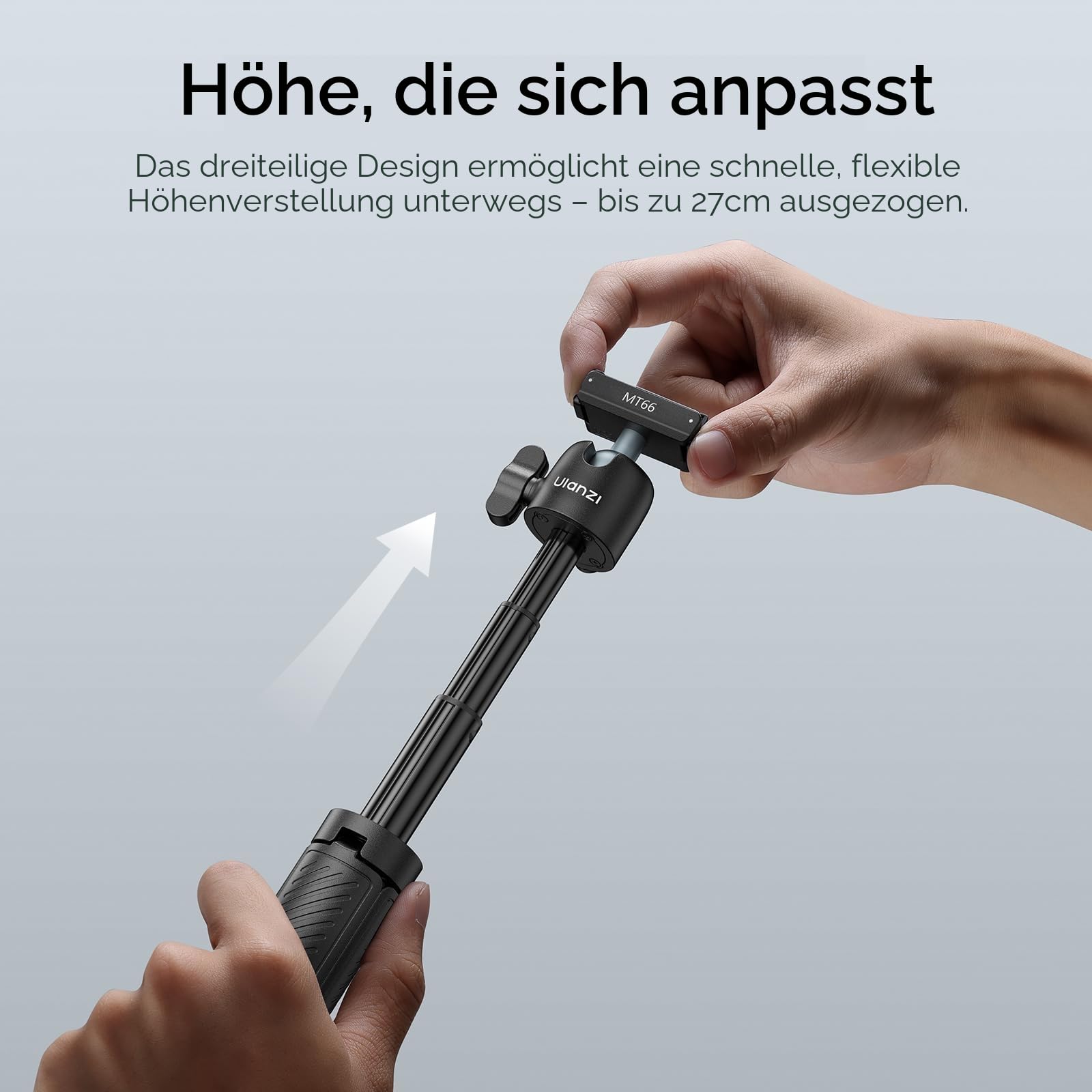 ULANZI MT66 Kleines Action Kamera Stativ für DJI Osmo Action 5 Pro, Nano/Osmo Action 4, mit Rucksack-Klettverschluss, magnetischer Schnellwechsel-Adapterhalterung, Selfie-Stick/Mini-Stativ