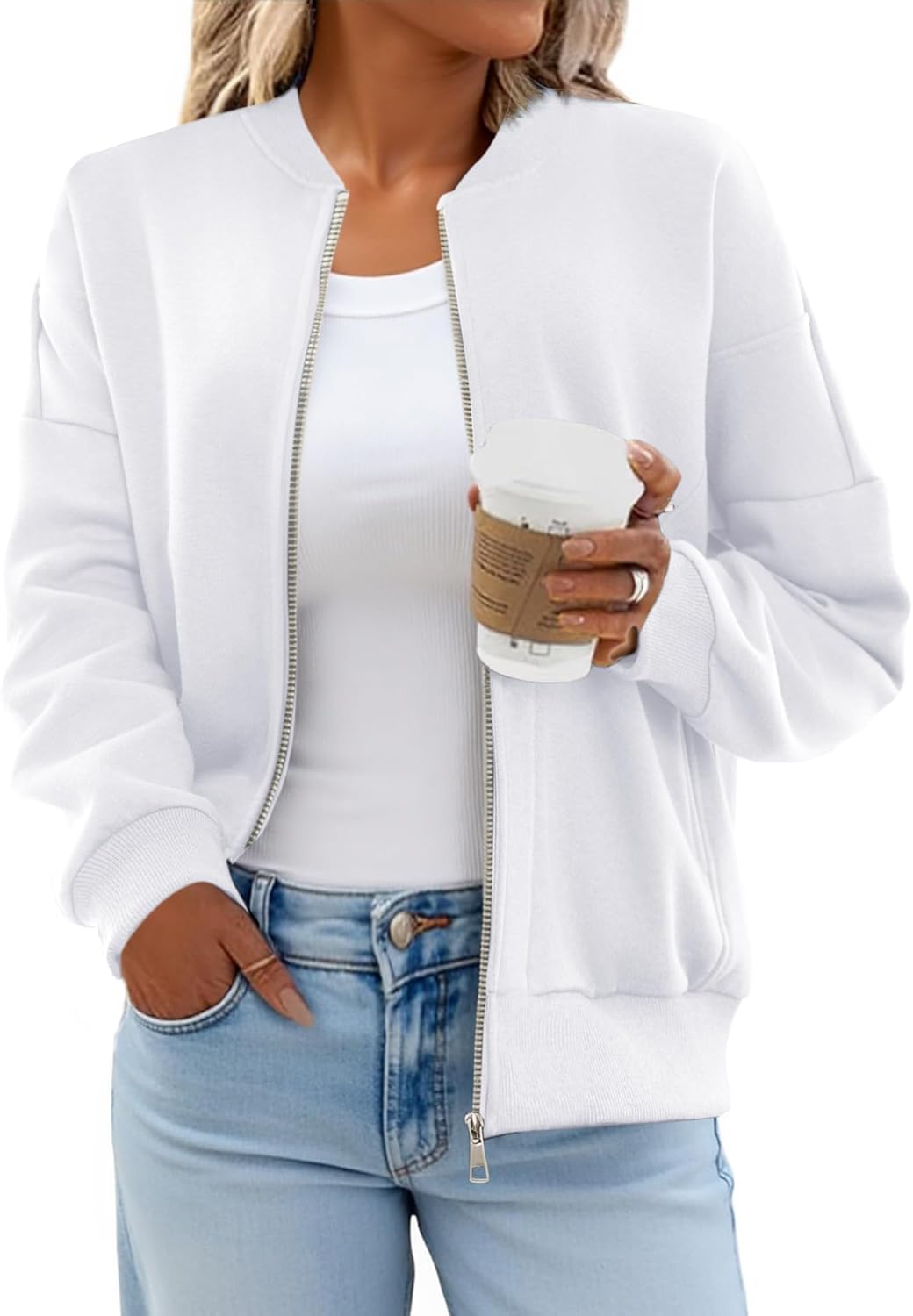 GEMLON Sweatshirt for Women Crewneck Long Sleeve Loose Fleece Sweatshirts Jackets 2026 Fall Fashion Outfits with Pockets - Image 2