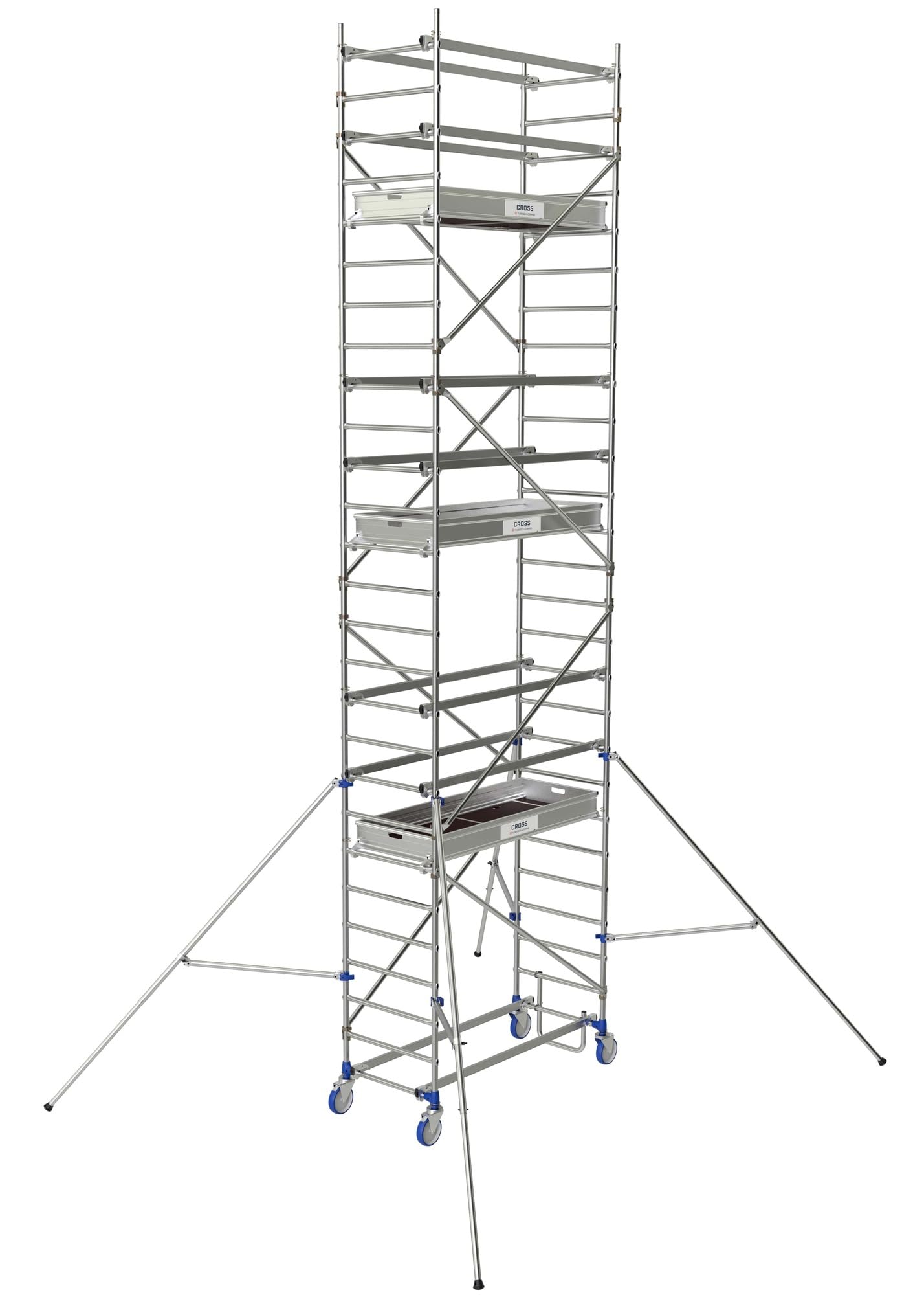 Échafaudage roulant aluminium Cross 2 180 2 planchers hauteur de travail maxi 585 m