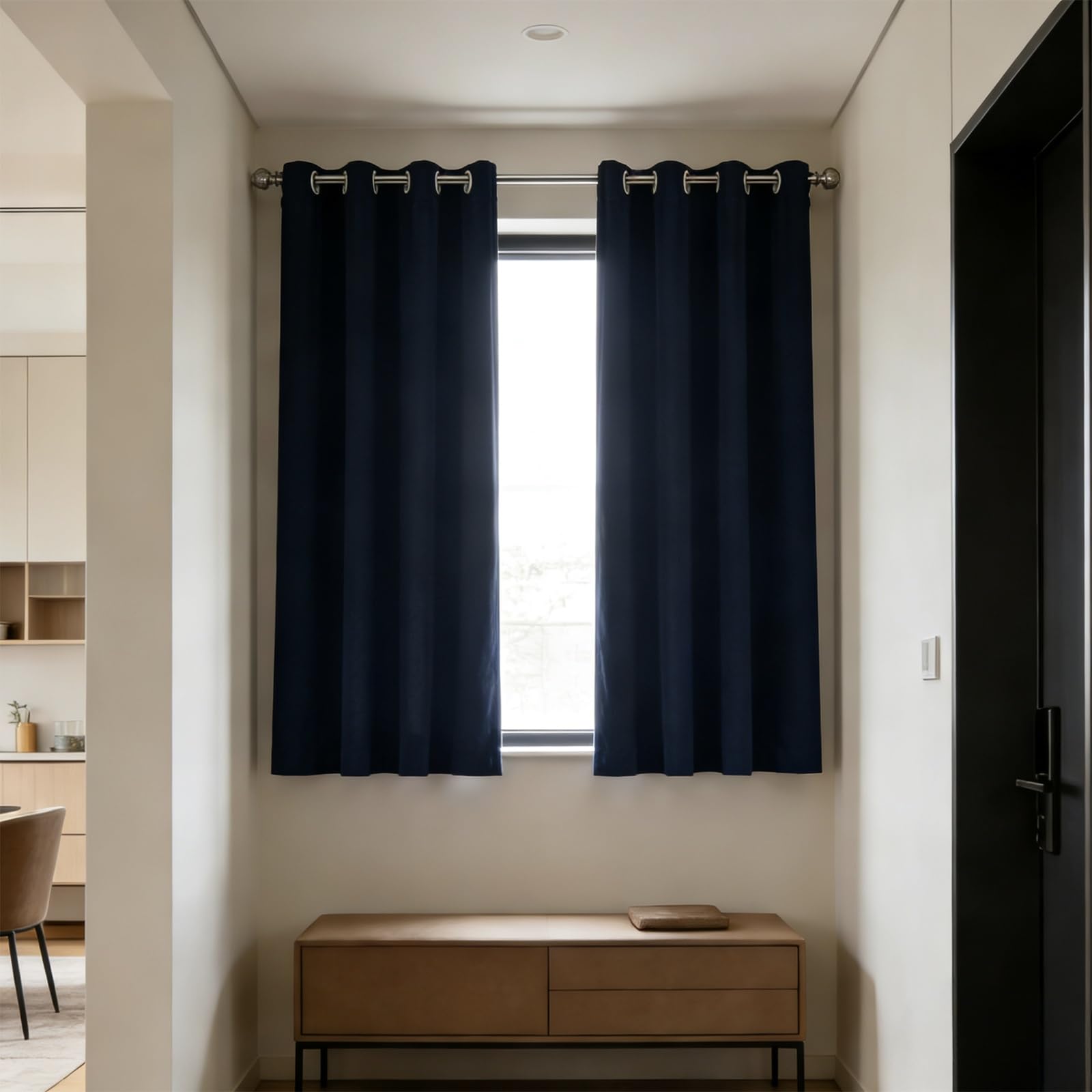 Rideau opaque isolant thermique et anti froid pour fenetre 140x220