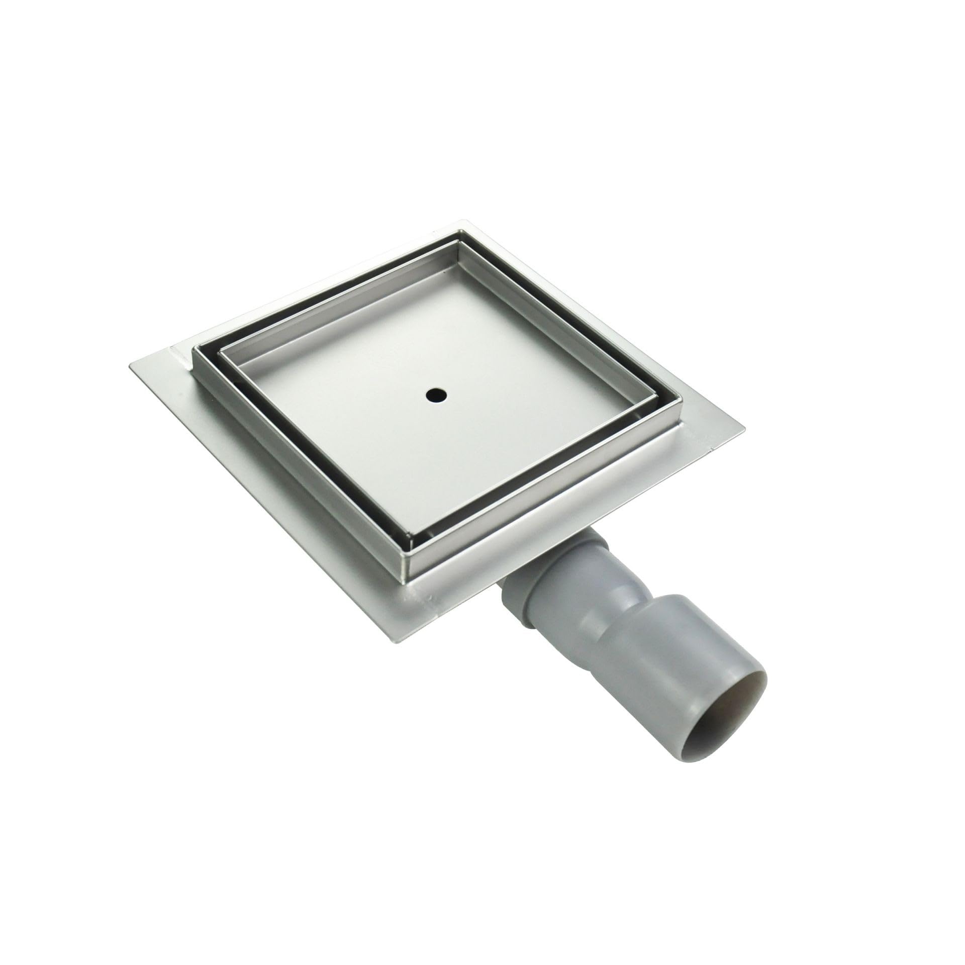CIREA Caniveau de douche à carreler carré 20 x 20 cm, siphon anti-odeurs, drainage 36l/min, hauteur réglable