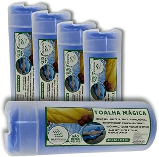 Kit 05un Toalha Magica para Automoveis Vidros -super absorvente seca tudo não solta pelos e nem risca