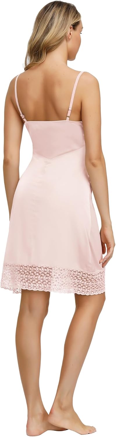 Belle Poque Lace Full Slips for Women Under Dresses Adjustable Spaghetti Strap Cami Dress - Image 9