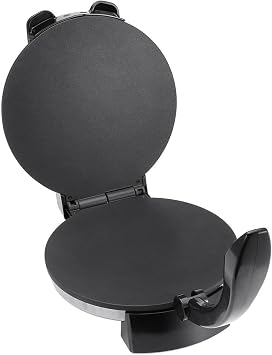 Tortilla Press, 12" Stainless Steel Roti Maker, Non-Stick, 1100 Watt Electric Automatic Chapati Maker, Makeup Style Chapatti, Tortilla Black