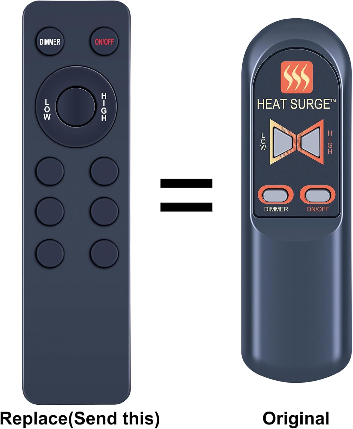 Replacement Remote Control for Heater Surge Electric Fireplace Heater | 30000162 HS-30000162