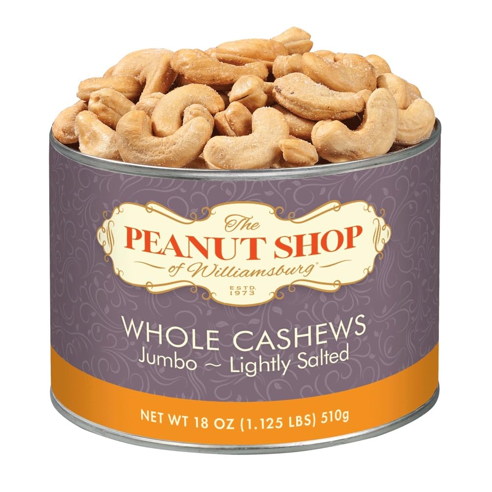 The Peanut Shop of Williamsburg Salted Cashews, 18 Ounce