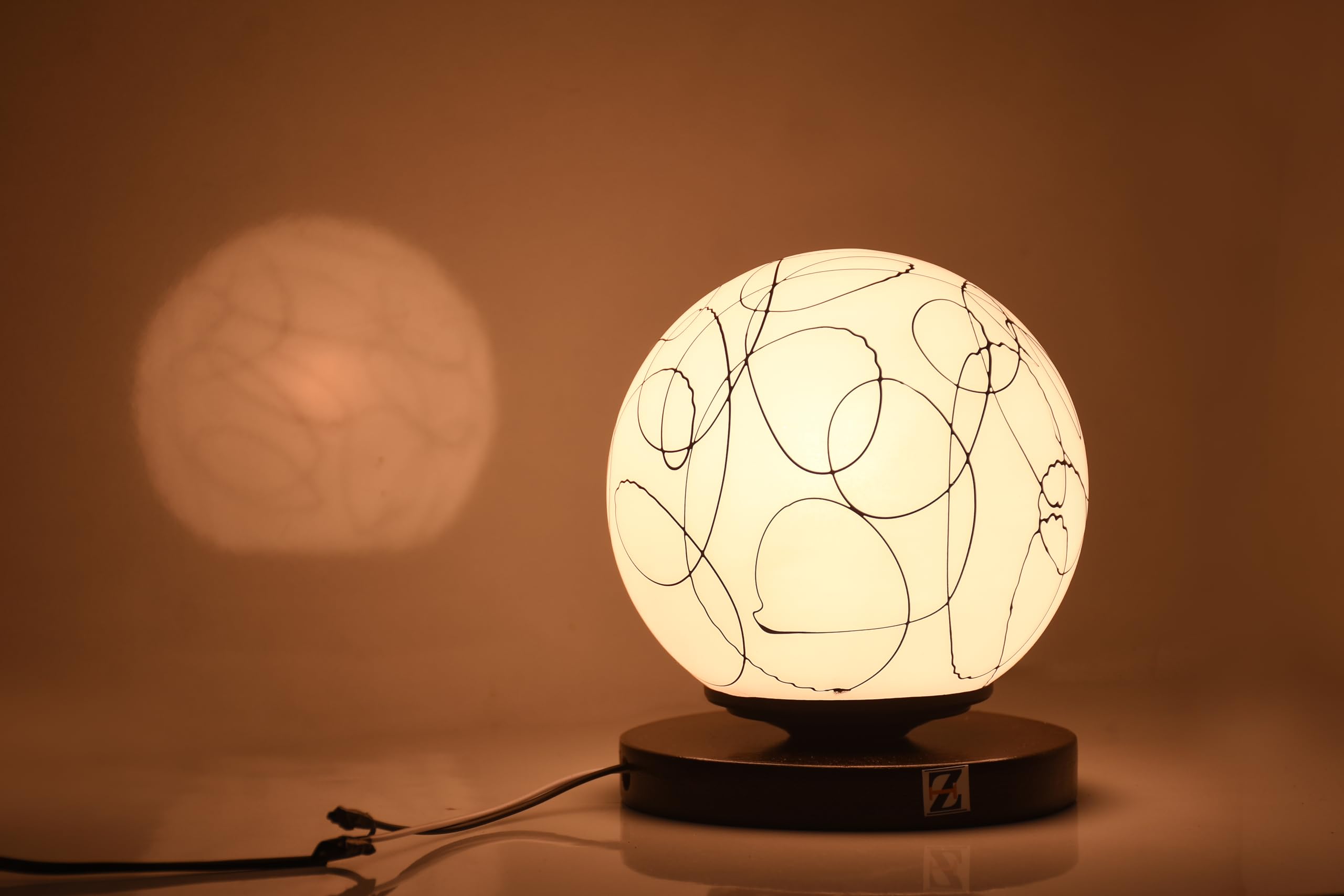 Modern Desk Lamp for Home Office,Wood Table Lamp with Glass Shade (20" Height), Small Study Reading Light, Night Stand Lamp for Bedroom Work (Bulb Included) (Styal 010)-image-15