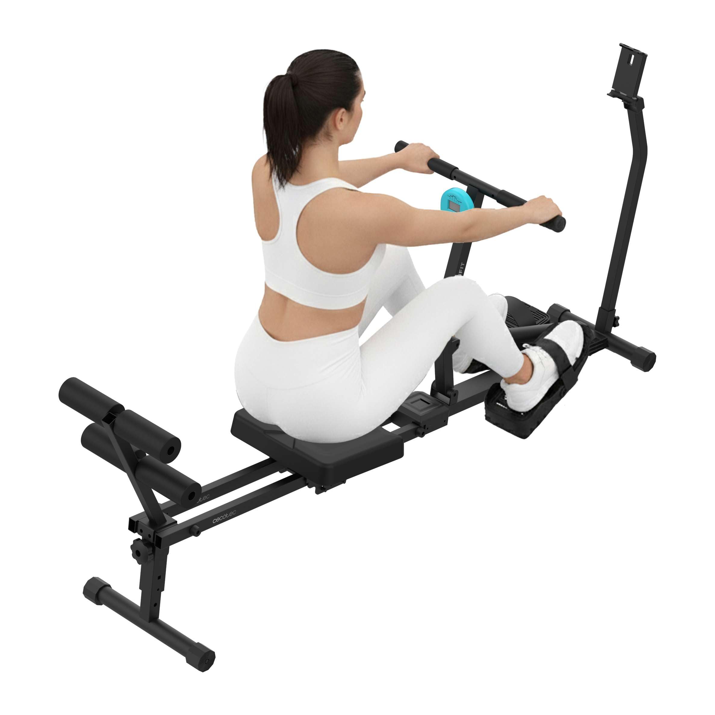 Cecotec Máquina de Remo Hidráulica Drumfit Rower CompactROW. 12 Niveles de Resis