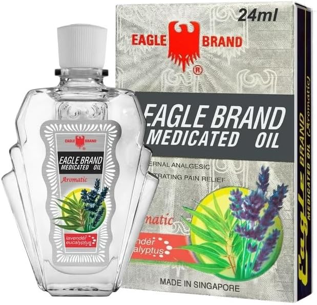 Case Set - White Dozen Eagle Essentail Medicated Oil - Muoi Hai Chai Dau Con O Trang - 24mL per Bottle with 12 Bottles per Order - Made in Singapore