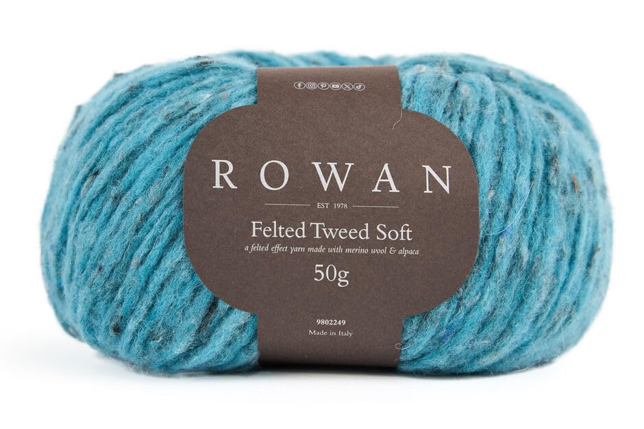 Lana Rowan Tweed de fieltro suave premium color acuoso de 50g para labores