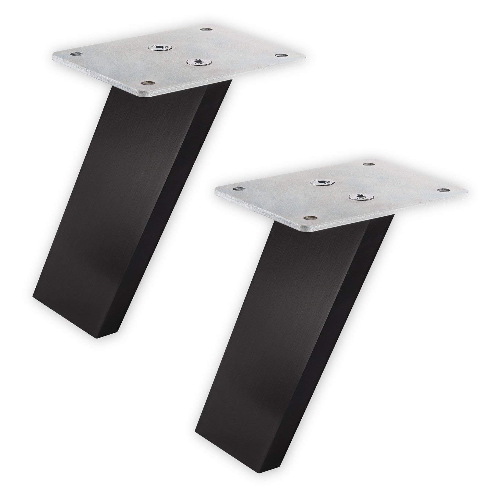 1 Paar (2 Stück) SO-TECH® Barkonsolen Counter - Design trifft auf Funktion - Alu massiv schwarz eloxiert fein geschliffen - Höhe 178 mm schräg 60° - Thekenkonsole Tresenfuß Bar-Konsole