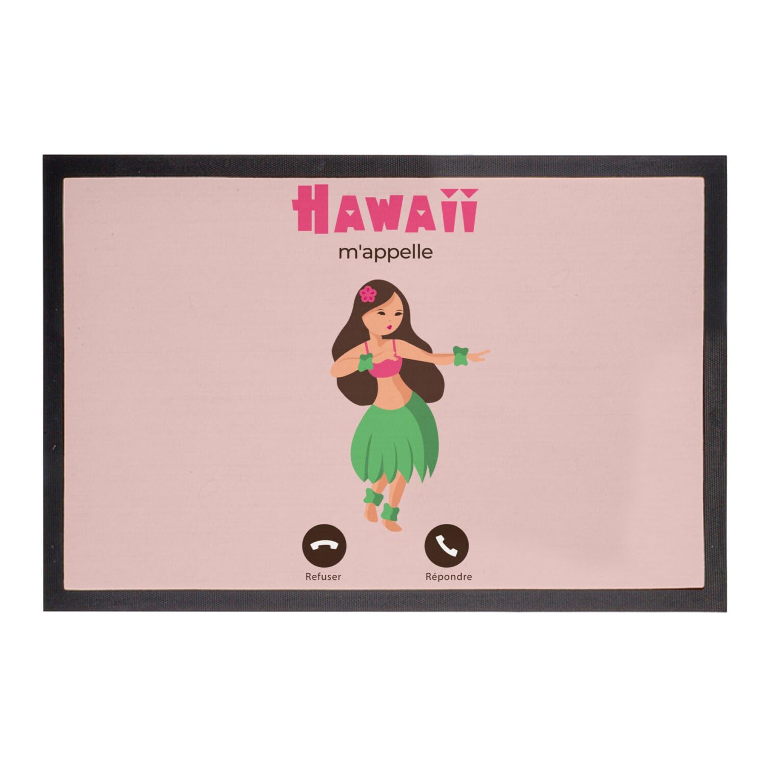 Paillasson Rose Hawaii m'appelle dimensions 60x40cm au motif imprimé de plage