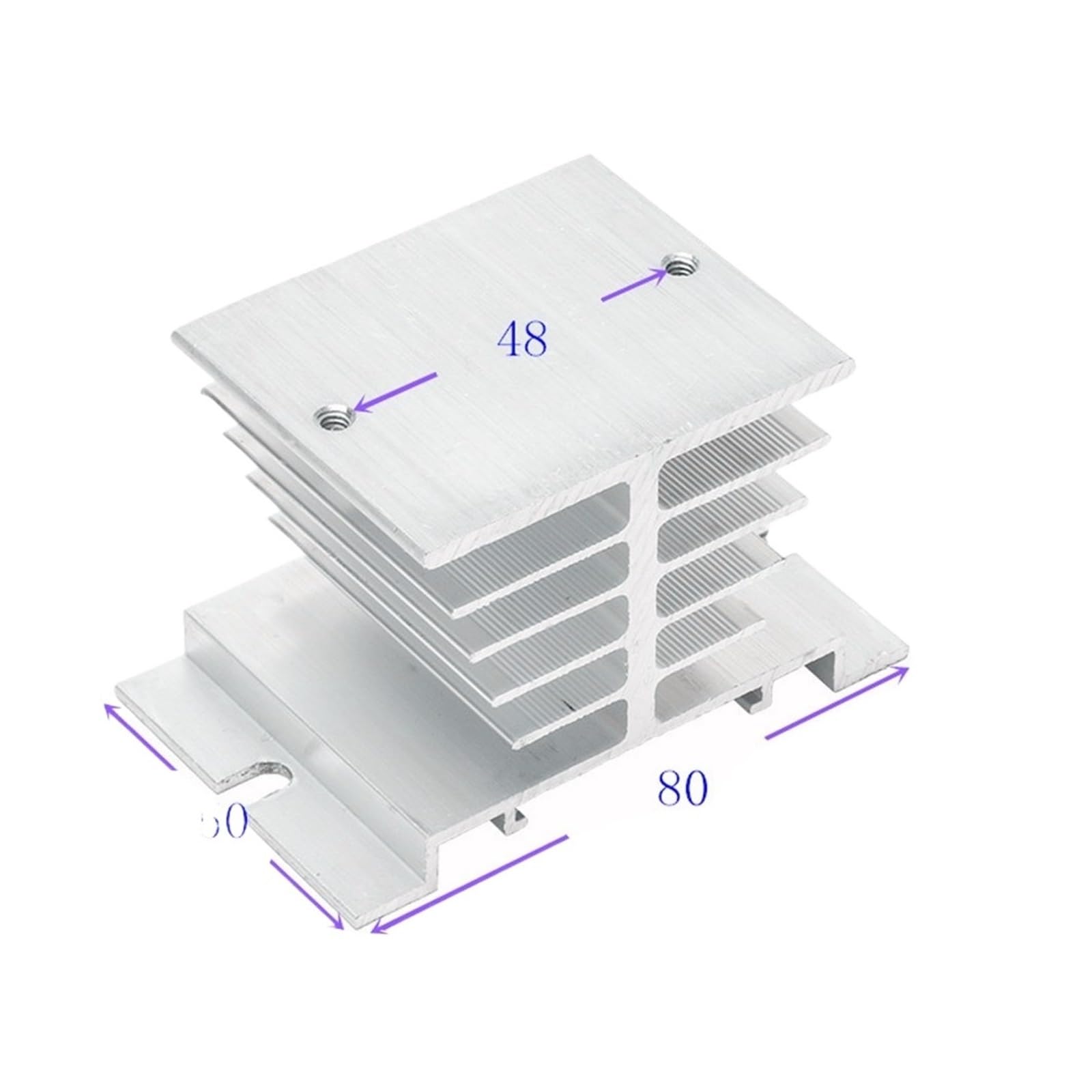Relè a stato solido CC di controllo CC, modulo relè a stato solido singolo SSR-10DD/25DD/40DD/60DD/80DD/100DD guscio bianco(SSR-Silver Radiator)