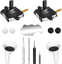 Joystick Replacement Kit for Oculus Quest 2 Controller, OLCLSS Accessories for Oculus Quest 2 Controller and Meta Quest 2 Controller, Include 2 Joysticks, T5 Screwdriver, Tweezer, Pry Tool, 4 Caps