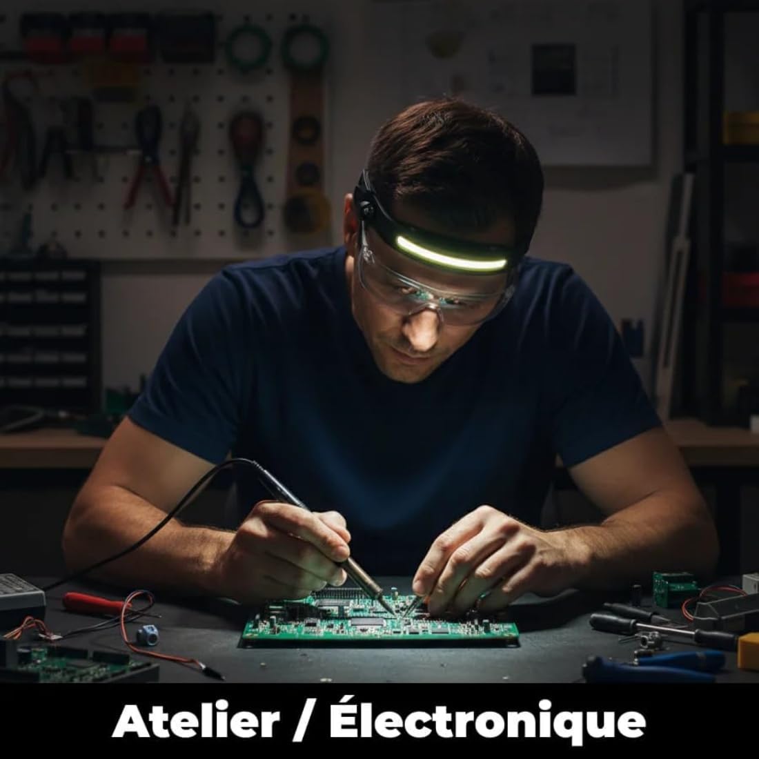 ArkenLite LED Lampe Frontale, 230° Torche Frontale Rechargeable USB Capteur De Mouvement, IPX4 Étanche Ultra-légère, Autonomie 8h, ampe Frontal pour Randonnée Bricolage Camping Pêche (A,2 pièces)