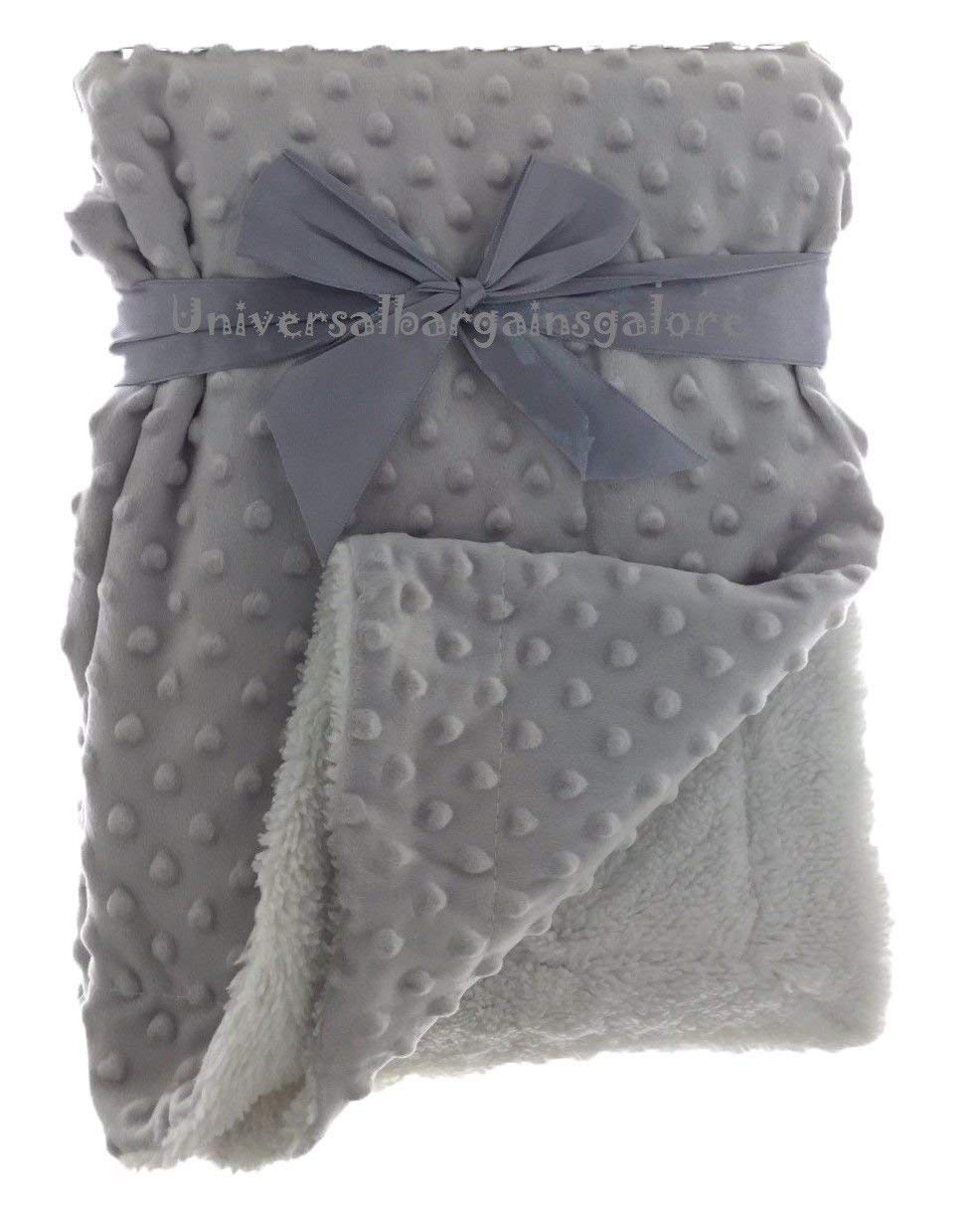 E&A Distribution Limited Men's Grey Newborn Soft Bubble Baby Blanket With Fleece Back For Crib Pram Boys Girls Infant Cot Bed Swaddle Pram Shawl Wrap Toddler Snuggle (Grey)