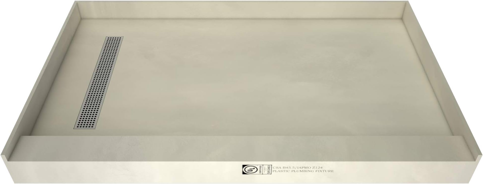 Tile Redi USA T3672L-SCDNPVZ Redi Trench Shower Pan, 72" W x 36" D, Polished Chrome