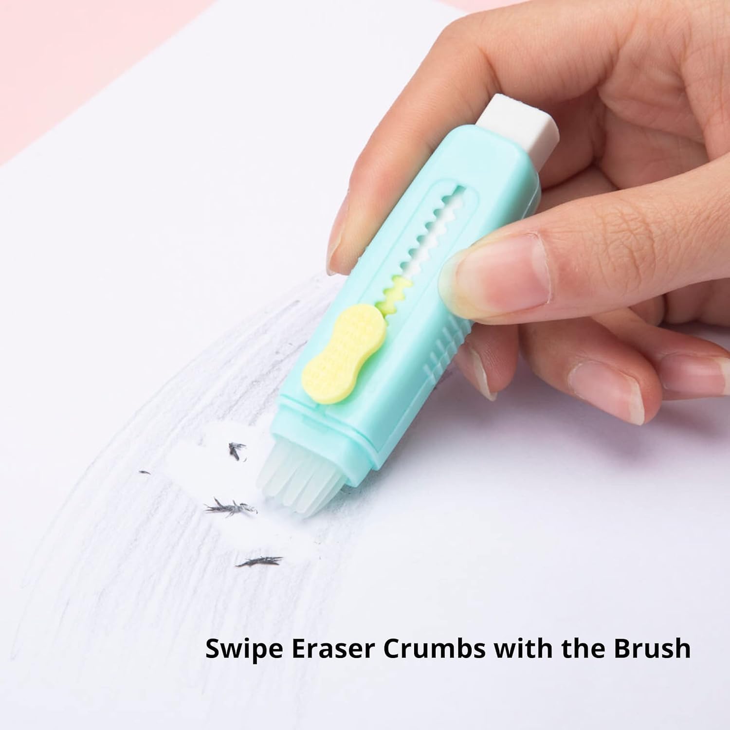 Soft Cute Erasers Push Pull Large Pencil Eraser with Clean up Brush Cute Erasers Pencil Eraser with 1 Refill Eraser for Students Kids, School Office Home Supplies