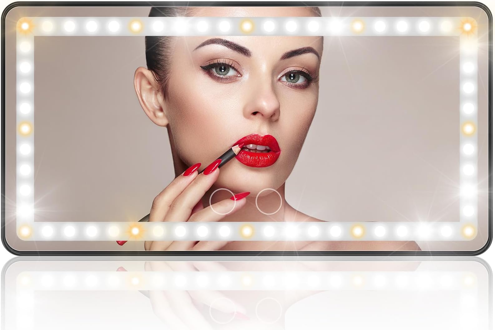 Car Vanity Mirror, Rechargeable Makeup Car Visor Mirror, 60