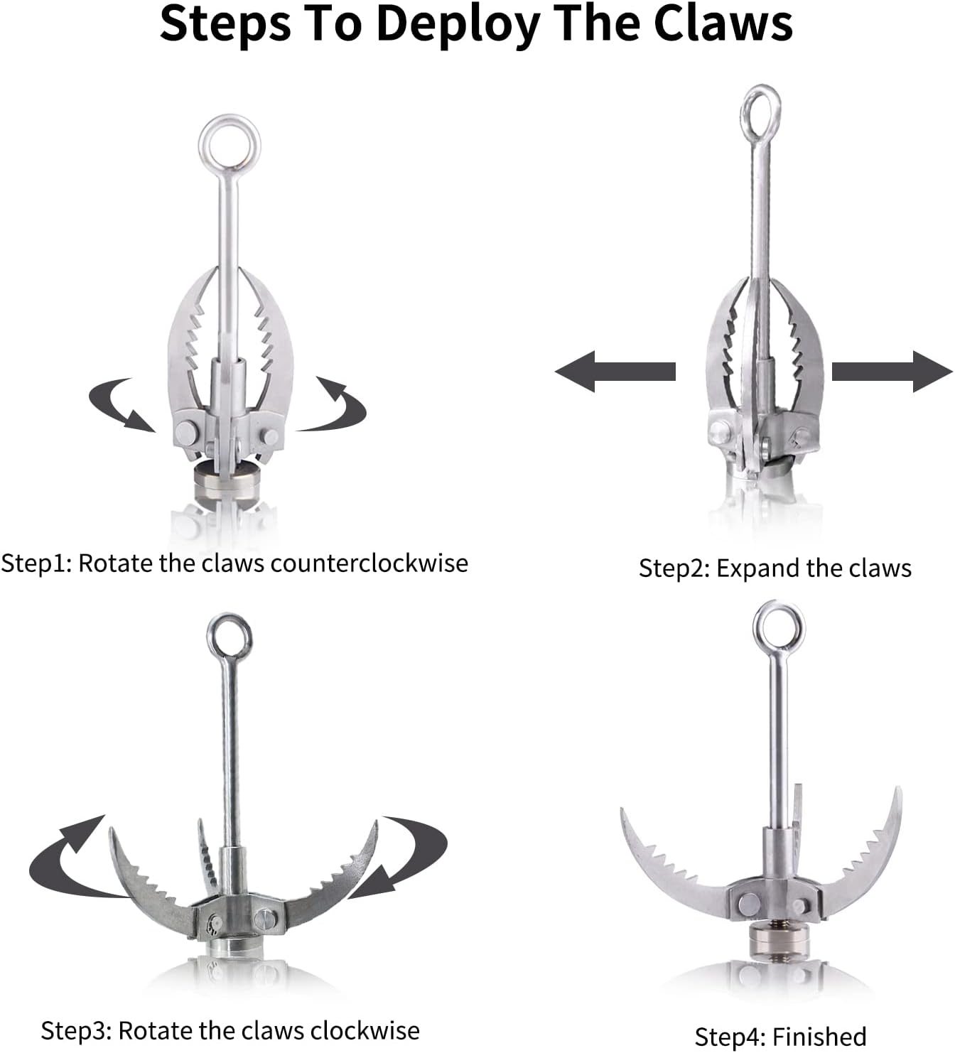 Outdoor Climbing Hook, Climbing Claw, Fishing Anchor Hook, Outdoor Survival Tool, Stainless Steel Climbing Equipment, Collapsible, Self-Defense Tool, Hunting Equipment, Camping Equipment