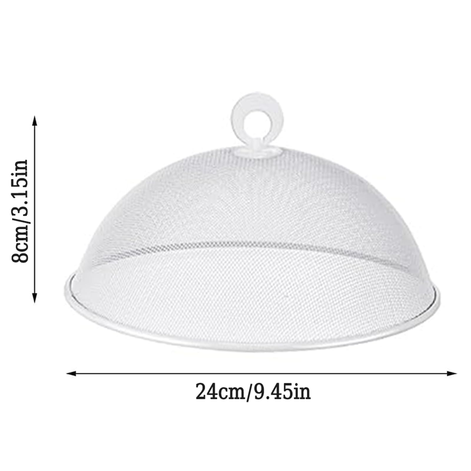 4 Pezzi Copertura in Rete per Alimenti, Coperture per Alimenti in Rete Metallica, Coperchio per Alimenti a Mosca, Riutilizzabile, per Barbecue Picnic (Bianco, 24cm)