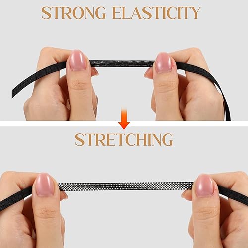 Vista 9 de Shappy Banda elástica para coser de punto (1/2 pulgada x 11 yardas, blanco)