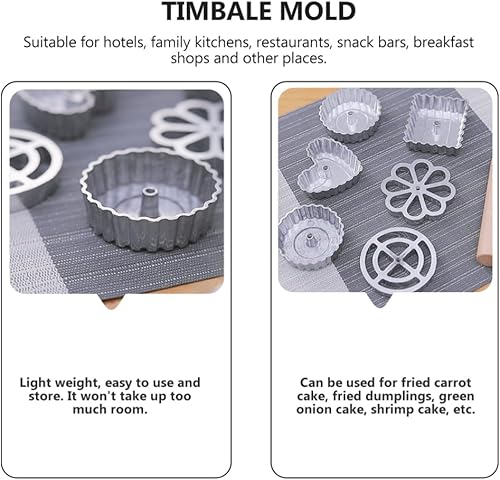 Miniatura 9 de Hemoton Juego de 7 piezas de roseta y timbal de aluminio para gofres, cortador de roseta sueca, moldes para bunuelos, moldes para gofres, rosetas