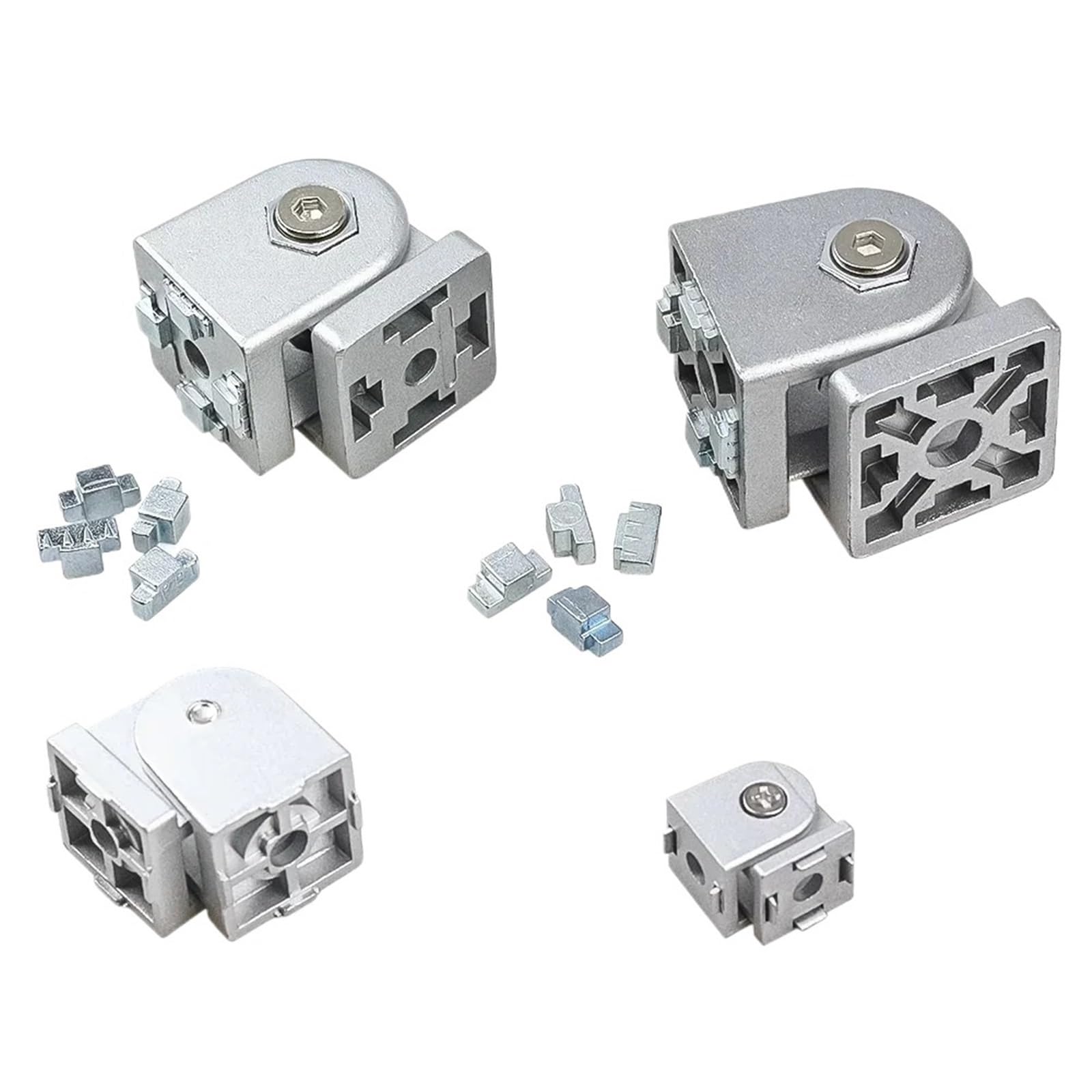 Junta pivotante de bisagra Flexible, 4 Uds., 2020 3030 4040, conector de ángulo recto de ajuste de aluminio fundido, perfiles de ranura en T con ranura en V(4040)