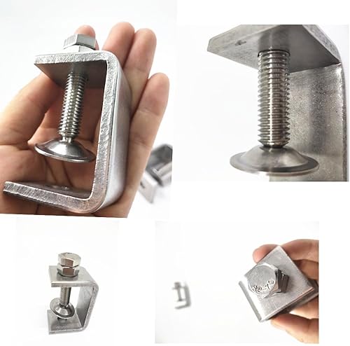 Miniatura 8 de Mini abrazaderas C de acero inoxidable de 0.000-0.984 in para montaje, 6 piezas de alta resistencia para carpintería en U, herramientas de