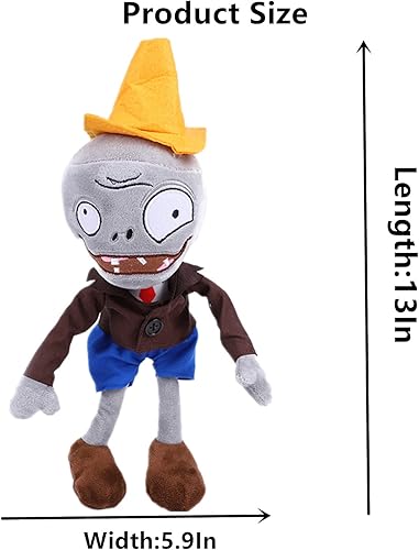 Miniatura 2 de 12 "1 PCS PVZ Planta y Zombies Peluche Marrón Abrigo Juguetes Peluche Muñeca Suave Roadblock Conehead Zombie Nuevo