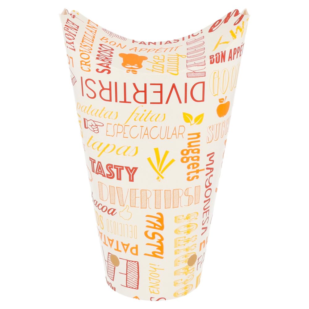 García de Pou 229.63 Vasos Fritas con Cierre, 8.5 x 18 cm, Set de 1000, Blanco