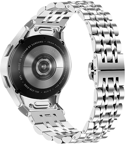 Miimall Correa de metal de repuesto para Samsung Galaxy Watch 6 Classic 1.693 in 1.850 inWatch Pro 5 1.772 inWatch 4 Classic 1.654 in 1.811 in