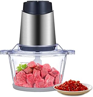 QiHaoHeji Hachoir à ail électrique Processeur D'aliments Électriques Chopper 2 Vitesses 1,8L Col en Verre Blender Meuleuse De Viande (Couleur : Black, Size : 1.8l)