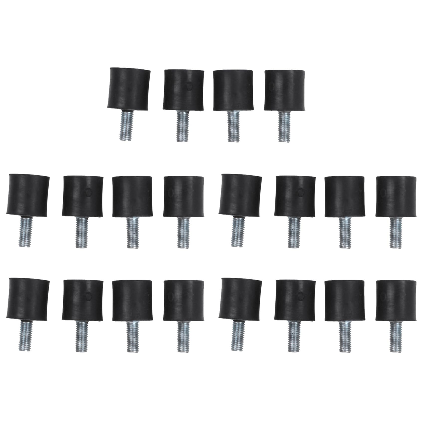 Jnchdghwa Men's Black & Silver Tone 20Pcs M5 Fe Anti Vibration Rubber Mounts Isolators 15Mm X 15Mm