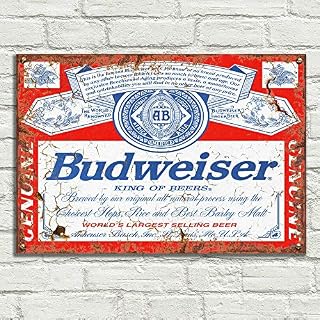LBS4ALL Budweiser king of beers Signs Metal Plaque Aluminium Vintage Pub Tiki Bar Home Cafe Wall Beer Retro Club
