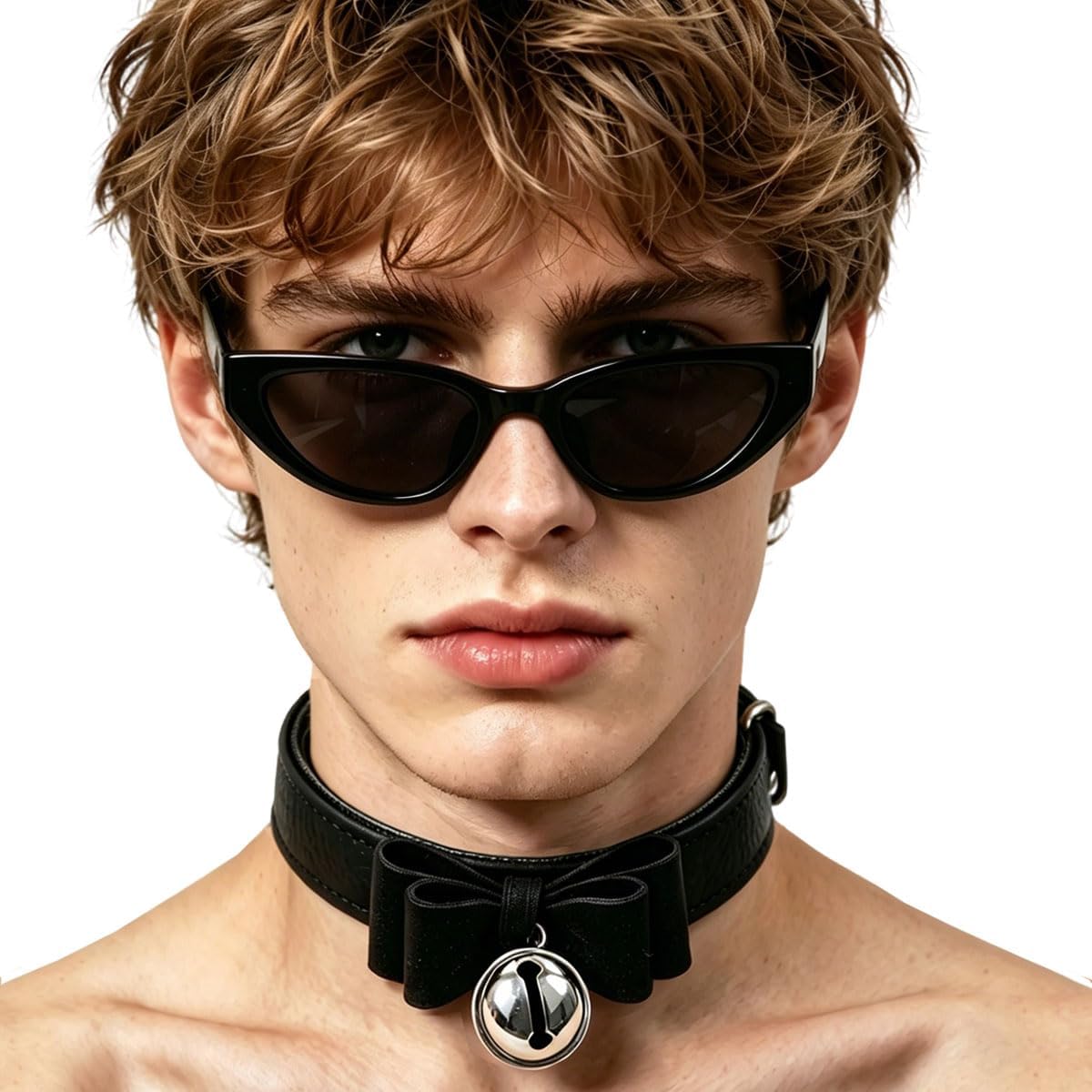 Succuba Bell Choker Collar Necklace Lolita Bow Padlock Collar Choker Necklace Kitty Velvet Necklace for Women and Men image 3