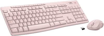 Logitech MK270 Full Size Wireless Keyboard and Mouse Combo - Rose | Full size keyboard with spill-resistant design, compac...