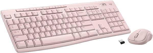 Combo inalámbrico de teclado y mouse Logitech MK270 de tamaño completo - Rosa | Teclado de tamaño completo con diseño resistente a derrames, mouse compacto ambidiestro, conexión mediante un solo receptor USB-A Nano incluido